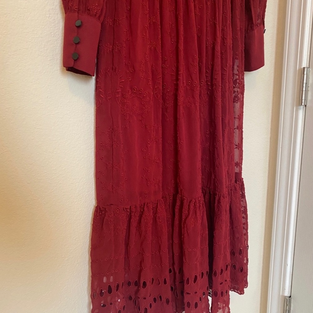 Midi red dress - Picture 2 of 7